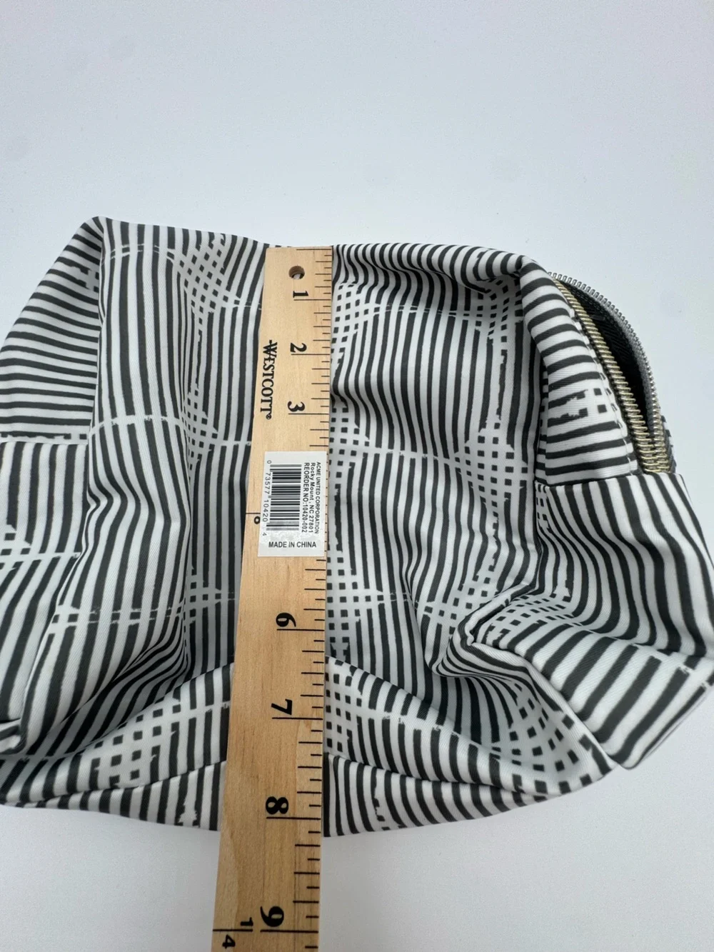 Sonia kashuk Black and White Geometric Striped makeup bag